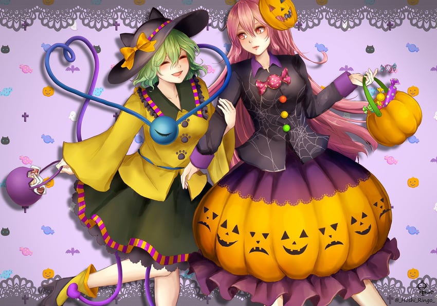 komeiji koishi and hata no kokoro (touhou) drawn by hoshiringo0902