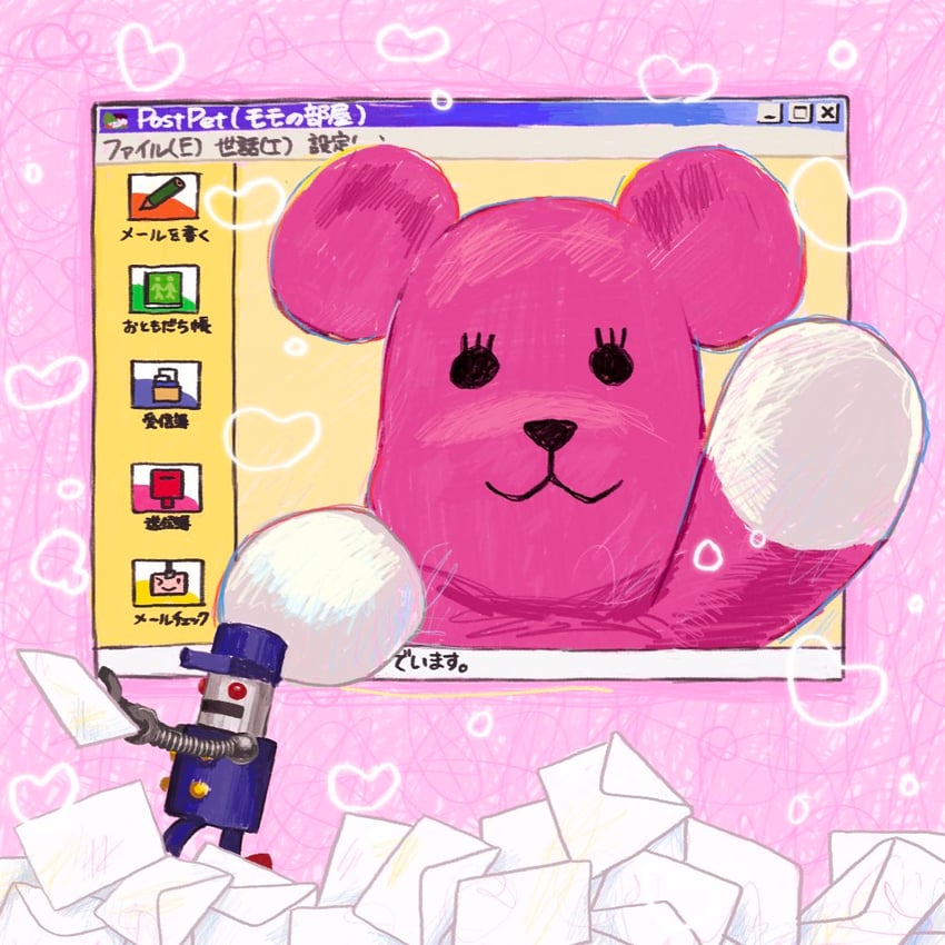 momo and postman (microsoft windows and 3 more) drawn by kawaii_genki