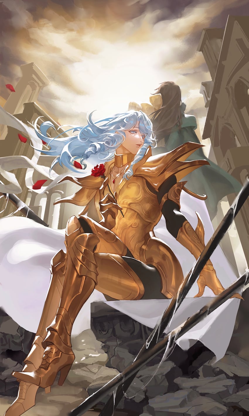 pisces aphrodite and gemini saga (saint seiya and 1 more) drawn by 632698090