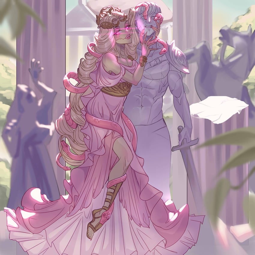 viperine gorgon (greek mythology and 1 more) drawn by luverihu