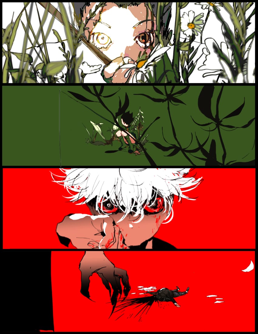 killua zoldyck and gon freecss (hunter x hunter) drawn by lucarios