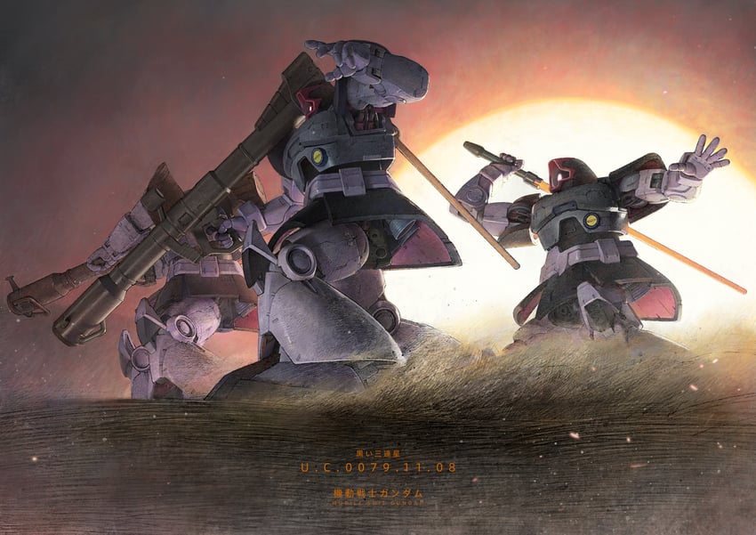 dom and black tri-stars (gundam and 1 more) drawn by user_dfcp2845