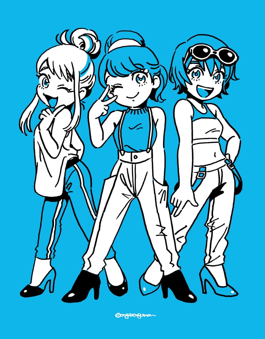 yowai totoko, hashimoto nyaa, and inuyama kinko (osomatsu and 1 more) drawn by softowel