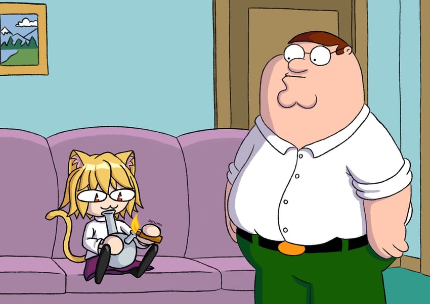 neco-arc and peter griffin (tsukihime and 1 more) drawn by meowmei