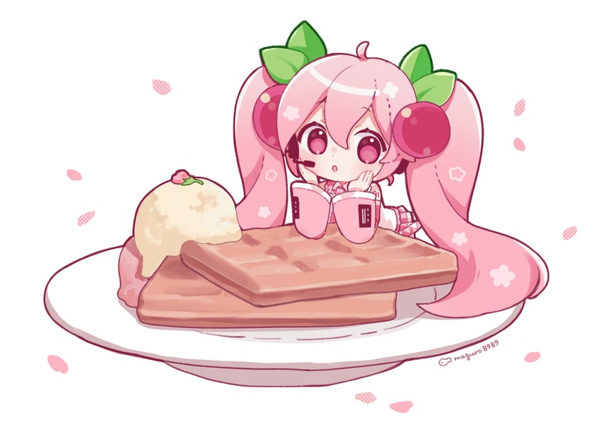 hatsune miku and sakura miku (vocaloid) drawn by binchou_maguro