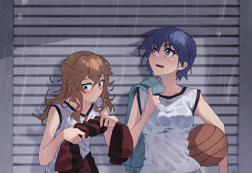 kanbaru suruga and numachi rouka (monogatari) drawn by thomas_(aoakumasan)