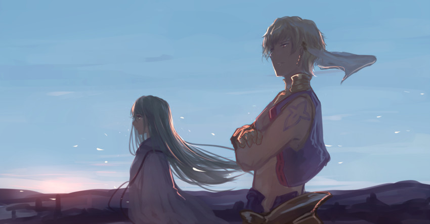 gilgamesh and enkidu (fate and 2 more) drawn by mifuru