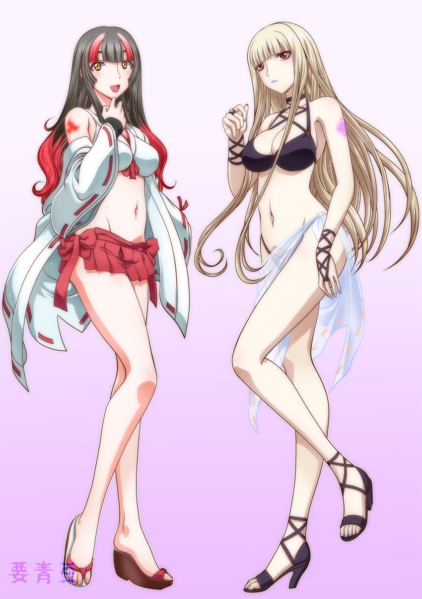 kongou and akagi (aoki hagane no arpeggio) drawn by kaname_aomame