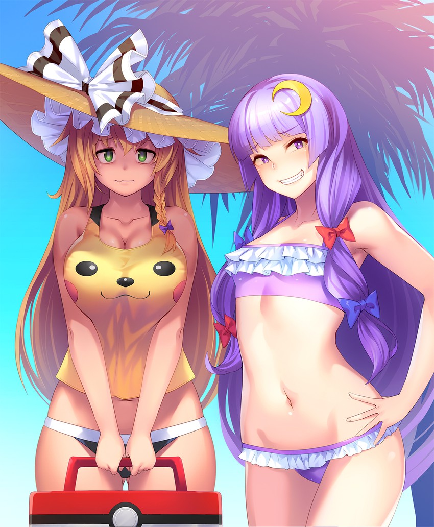 kirisame marisa, patchouli knowledge, pikachu, mars, and taisa (touhou and 2 more) drawn by tarmo
