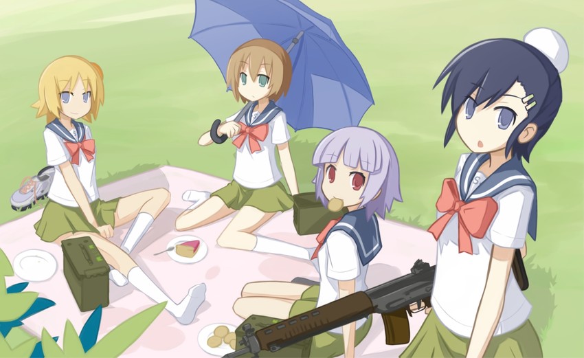 fnc, m16a4, l85a1, and sg550 (upotte!!) drawn by sai_(bankoru)