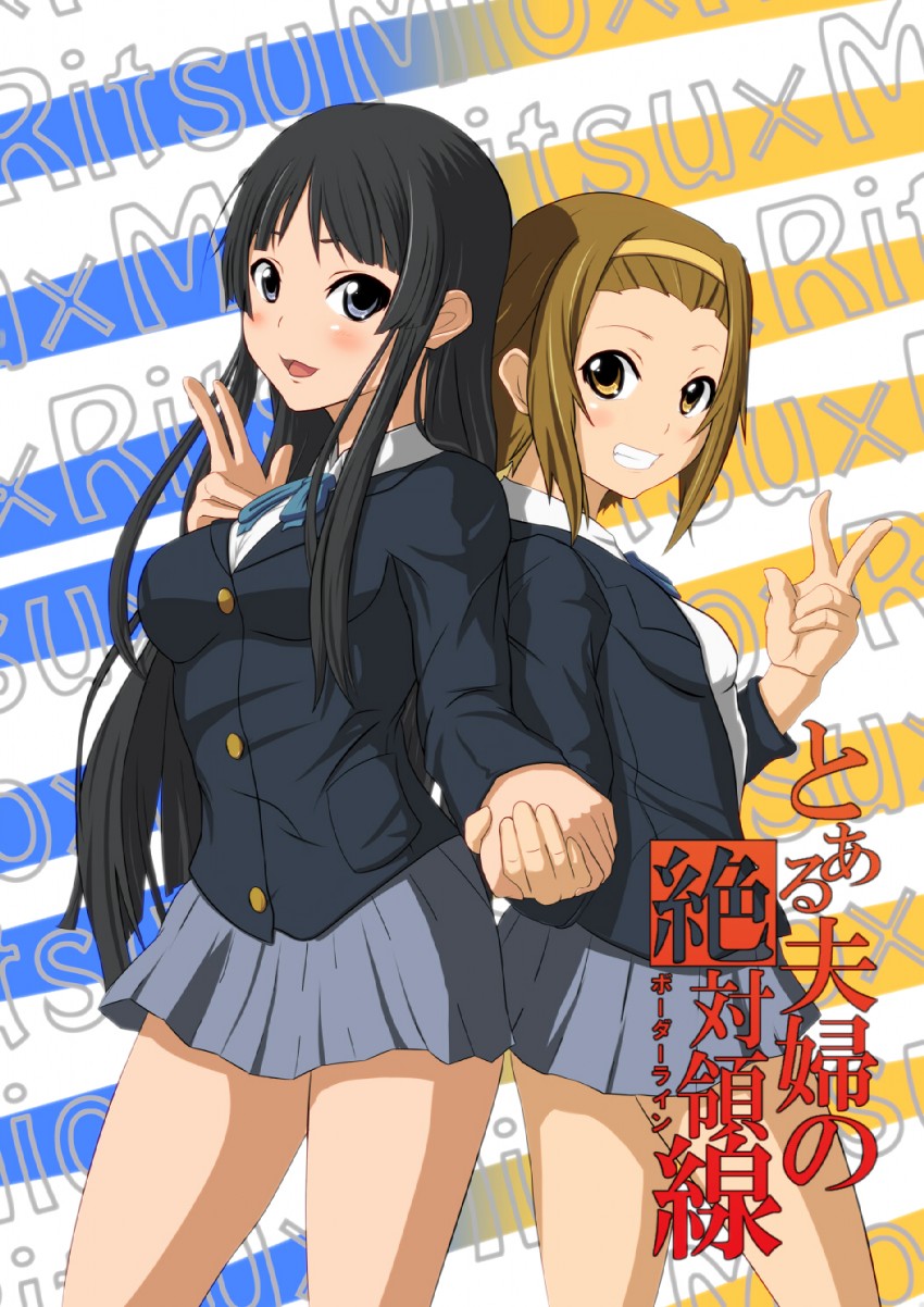 akiyama mio and tainaka ritsu (k-on!) drawn by mizuke_no_nai_tofu