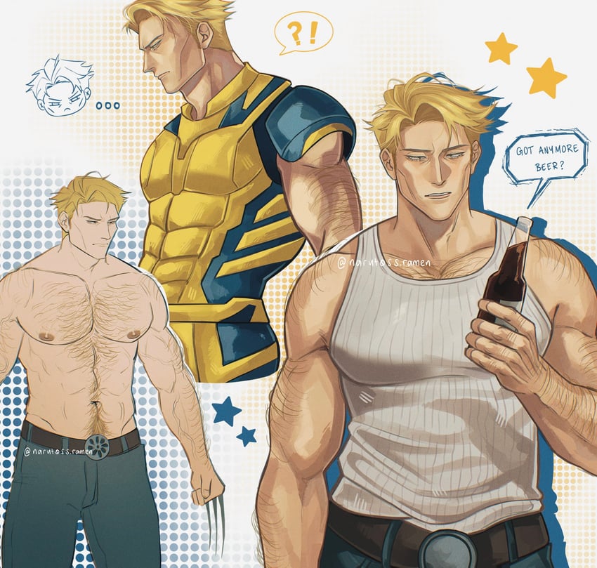 wolverine and nanami kento (marvel and 5 more) drawn by ushy_(narutoss_ramen)