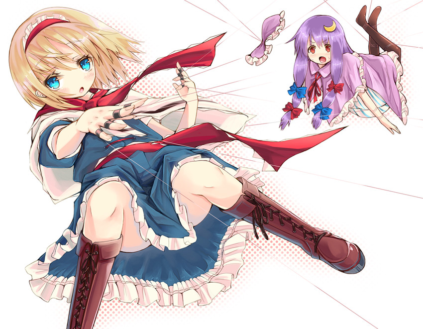 alice margatroid and patchouli knowledge (touhou) drawn by aonaga_heri