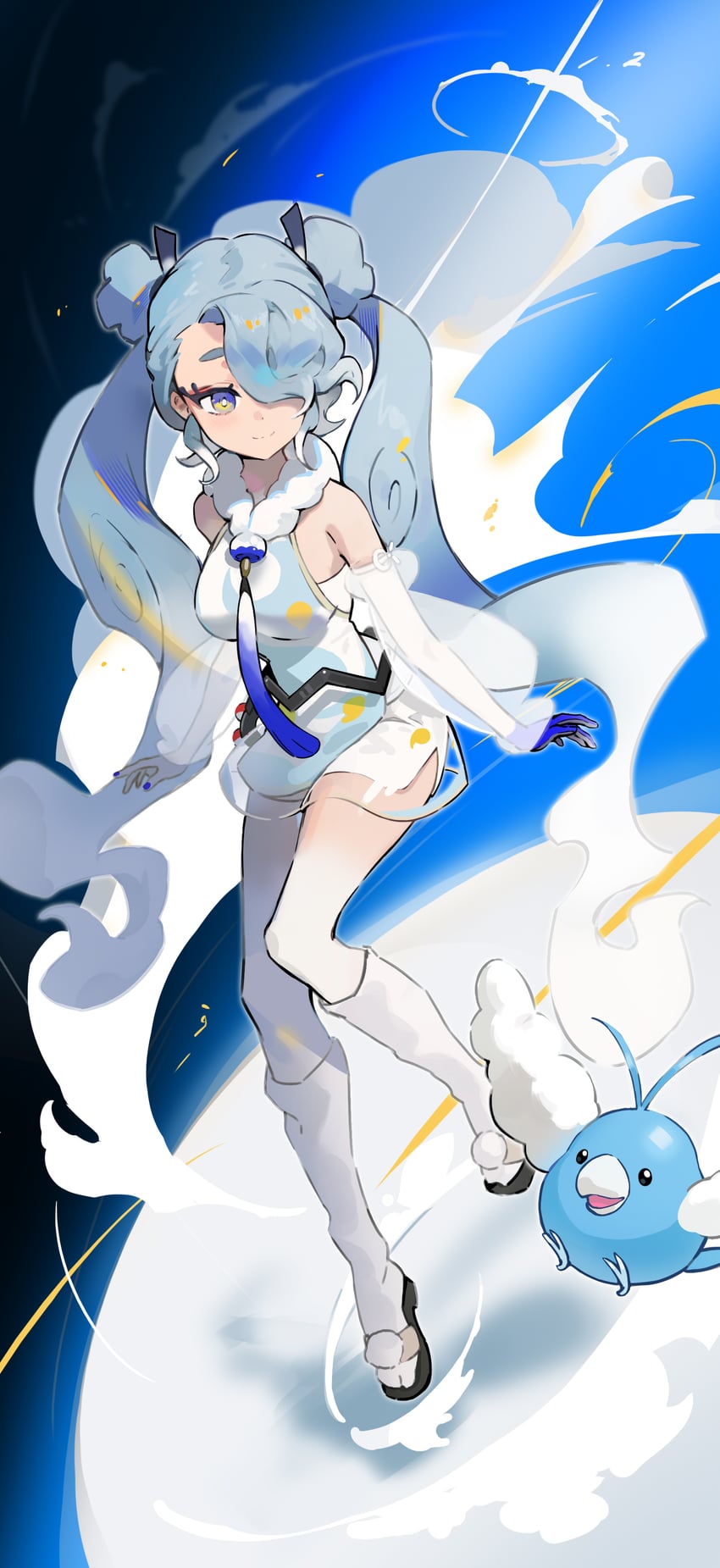 hatsune miku, swablu, and flying miku (pokemon and 2 more) drawn by soyoong_jun