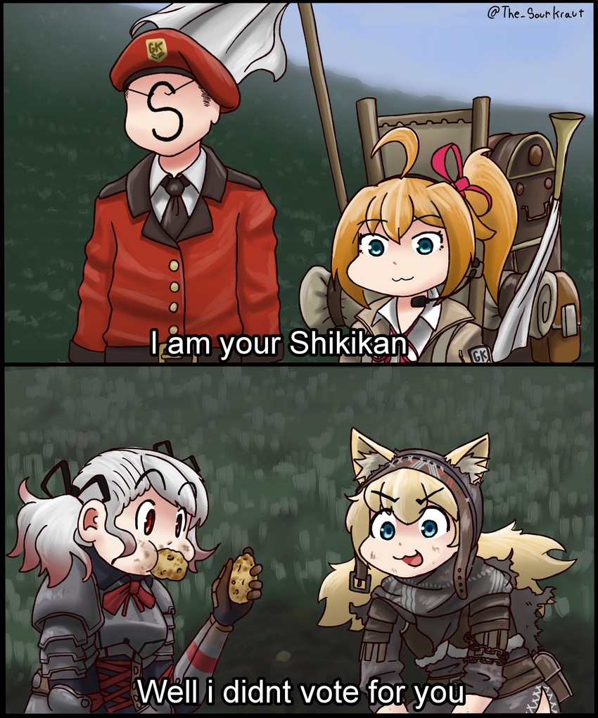 commander, kalina, spas-12, s-head commander, and idw (girls' frontline and 2 more) drawn by the_sourkraut