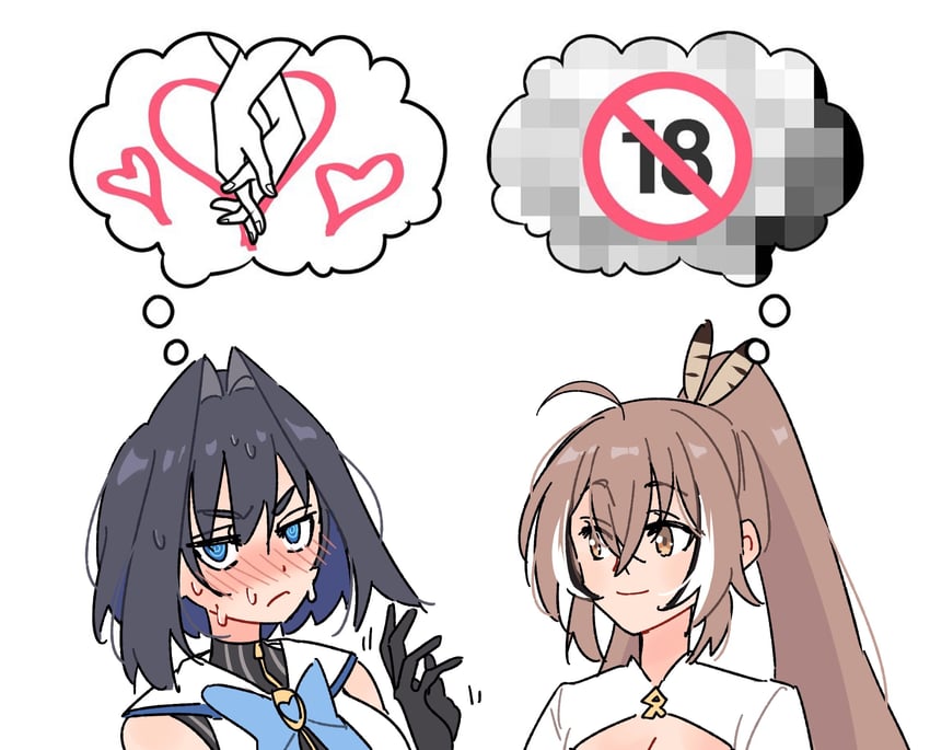 ouro kronii and nanashi mumei (hololive and 1 more) drawn by anco_(platanity)