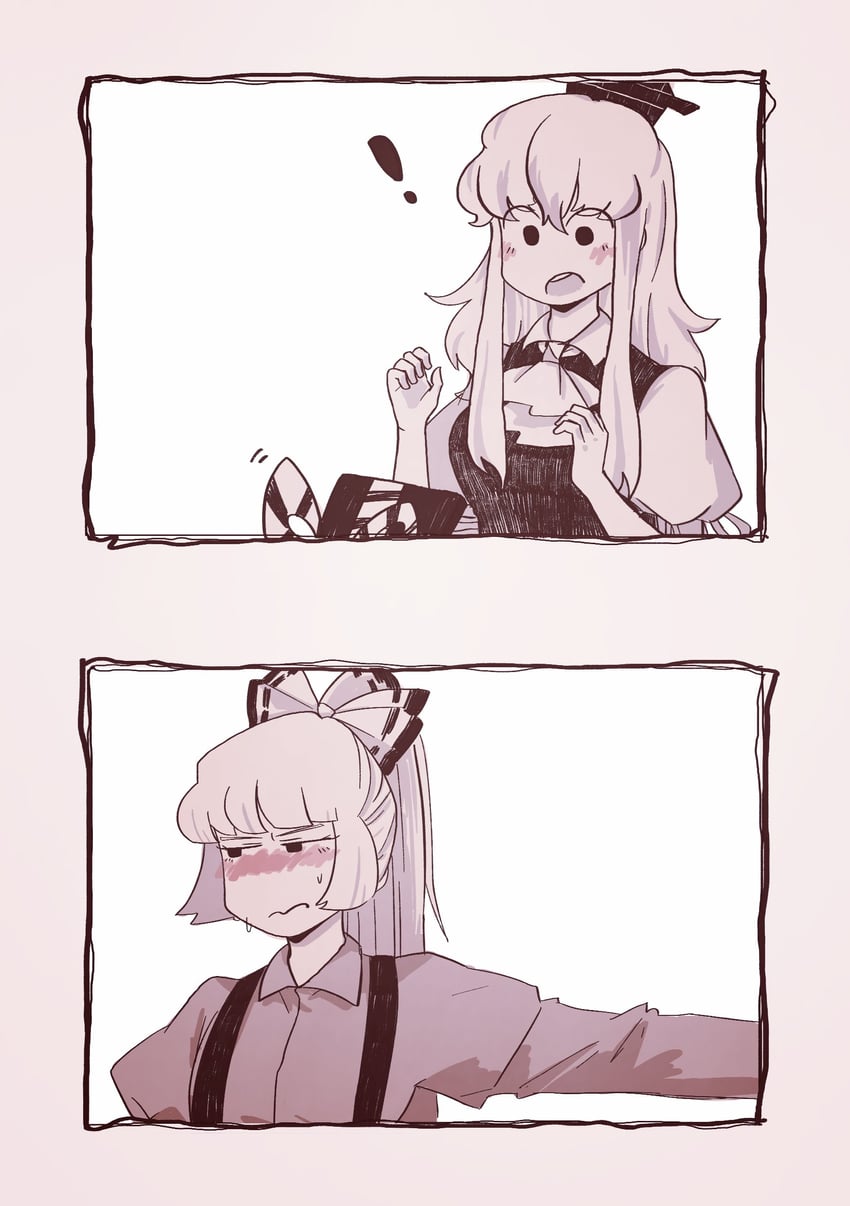 fujiwara no mokou and kamishirasawa keine (touhou) drawn by xmzhier