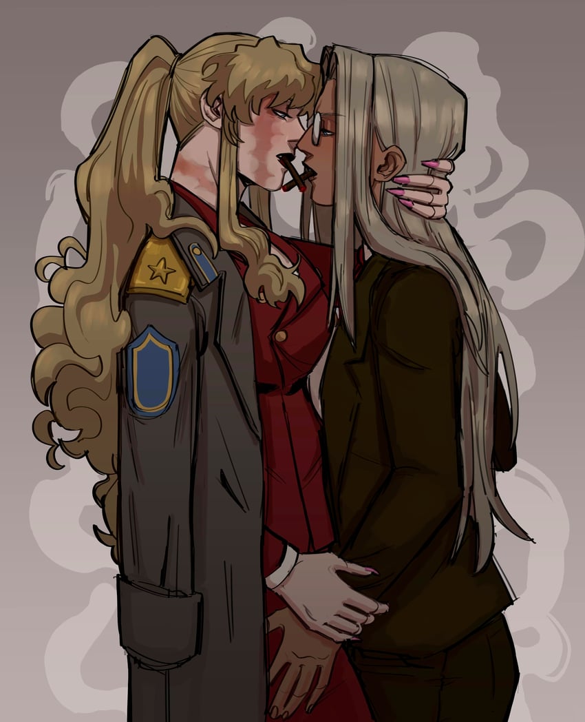 balalaika and integra hellsing (black lagoon and 1 more) drawn by uio590