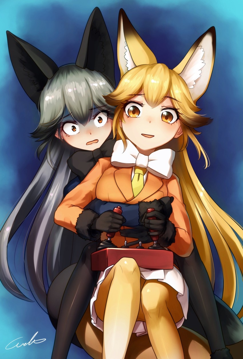 silver fox and ezo red fox (kemono friends) drawn by welt_(kinsei_koutenkyoku)