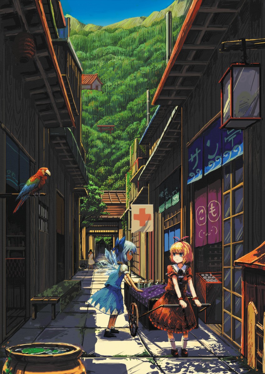 cirno, inaba tewi, and medicine melancholy (touhou) drawn by ranka_(tonbo)