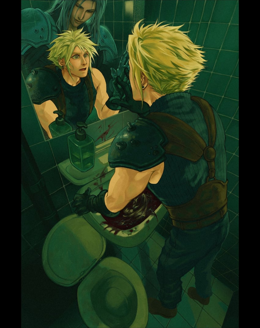 cloud strife and sephiroth (final fantasy and 1 more) drawn by felsparks