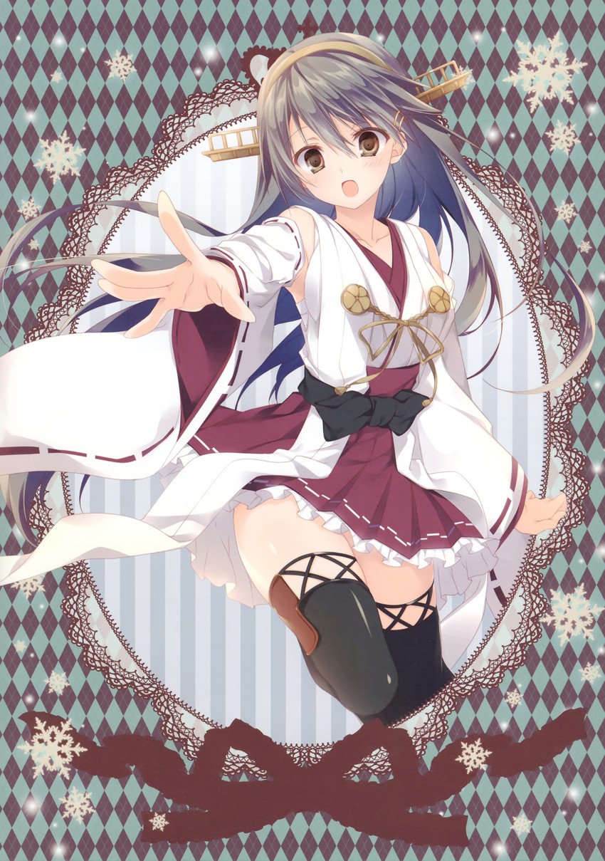 haruna and haruna kai ni (kantai collection) drawn by inugami_kira