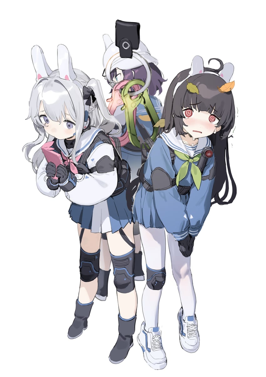 miyu, miyako, and saki (blue archive) drawn by sh_(shinh)
