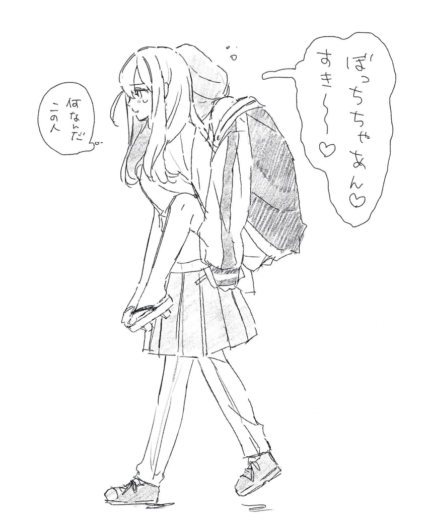 gotoh hitori and hiroi kikuri (bocchi the rock!) drawn by enu_(brandnewday02)