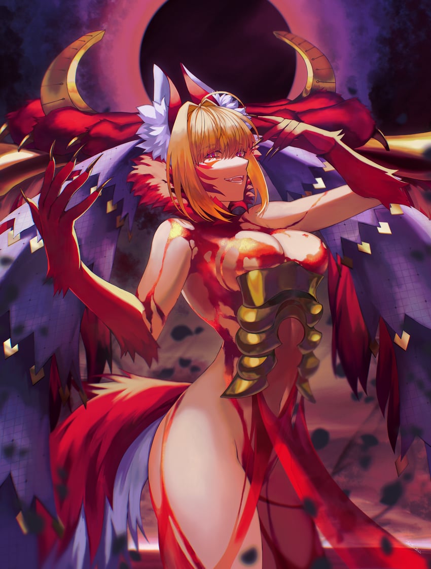 nero claudius and queen draco (fate and 2 more) drawn by kankitsurui_(house_of_citrus)
