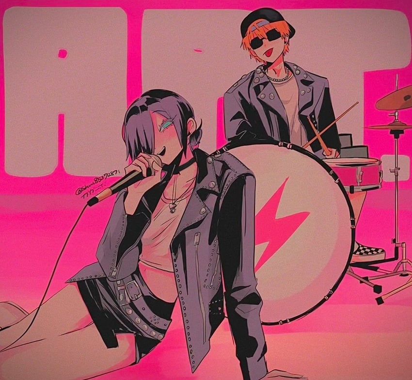 denji and reze (chainsaw man and 1 more) drawn by gaganbo_(shuuu85372871)