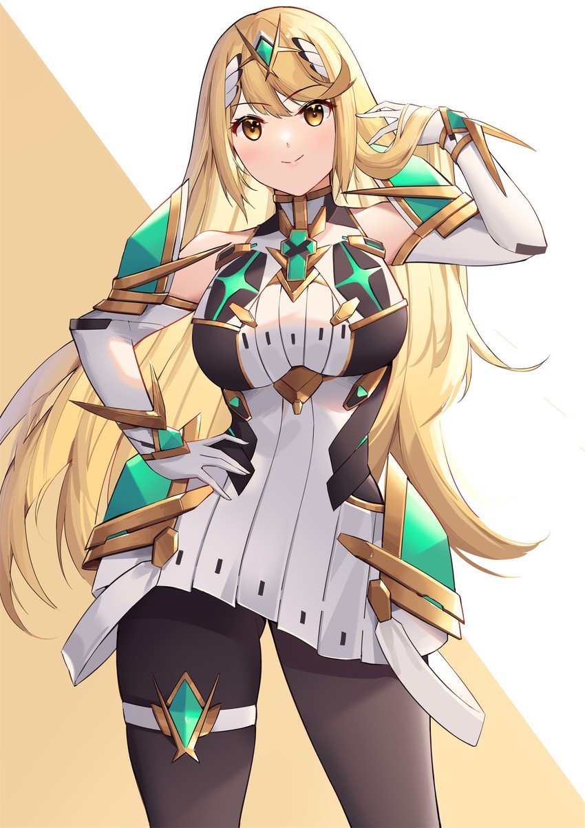 mythra (xenoblade chronicles and 2 more) drawn by eol_9