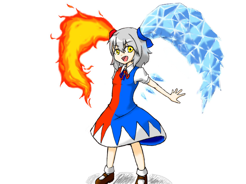cirno, achi cirno, and twinrova (touhou and 2 more) drawn by sanzugawa