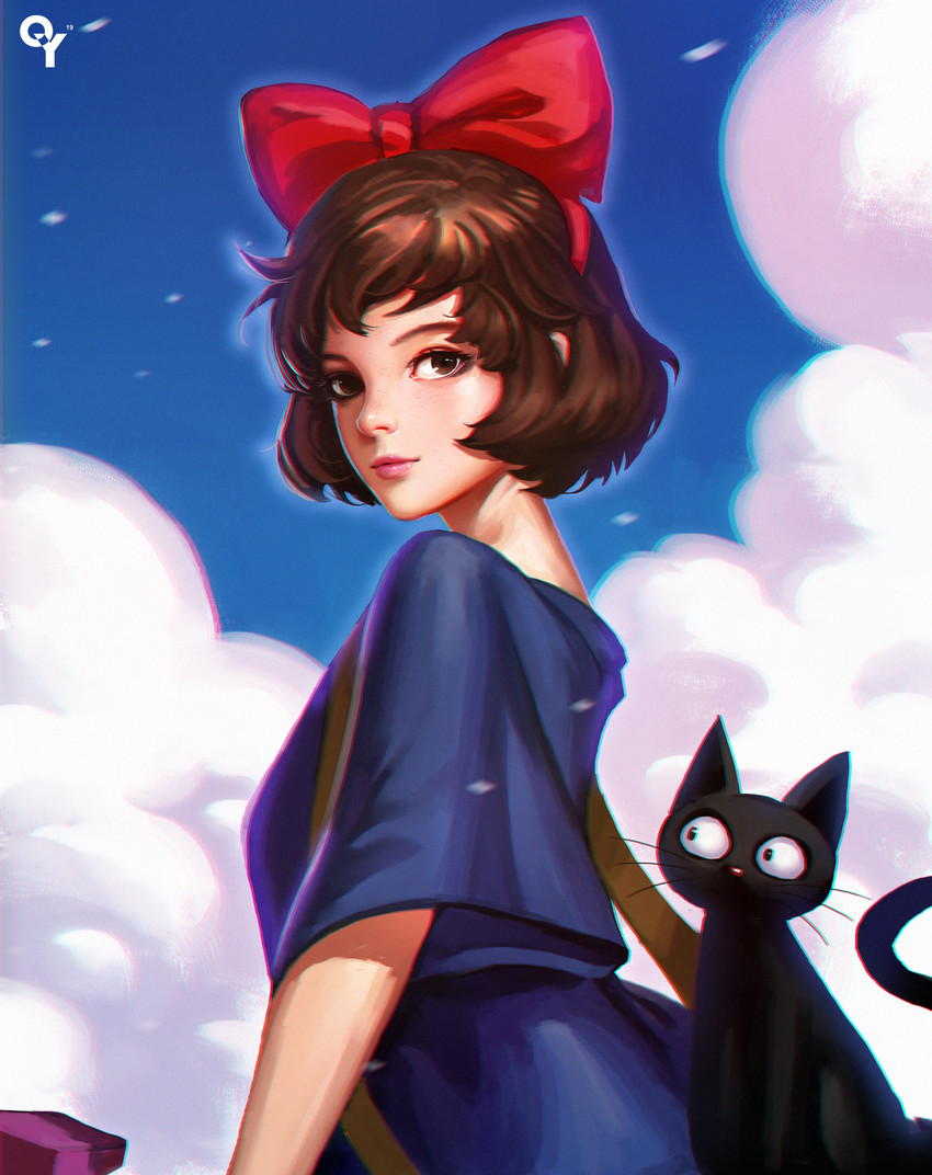 kiki and jiji (studio ghibli and 1 more) drawn by liang_xing