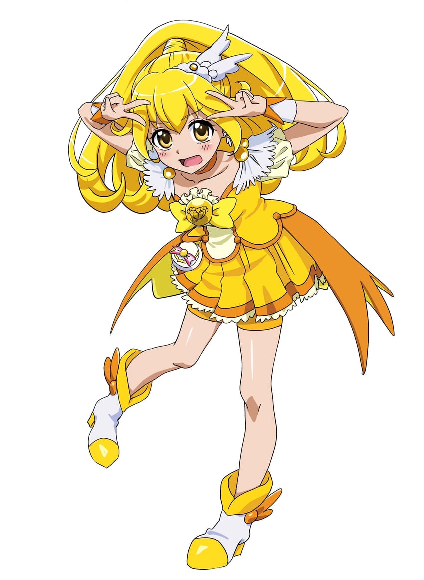 kise yayoi and cure peace (precure and 1 more) drawn by merunu_(uui_gv)