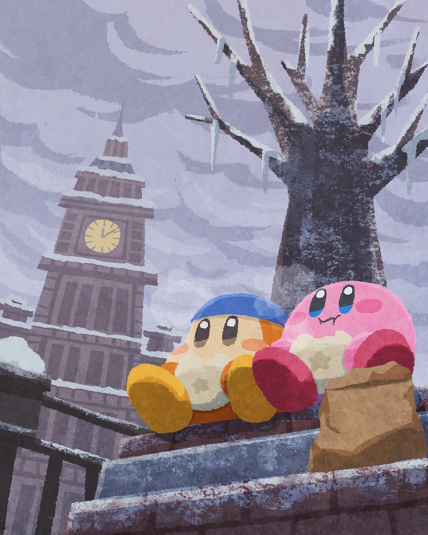 kirby, waddle dee, and bandana waddle dee (kirby and 1 more) drawn by miclot