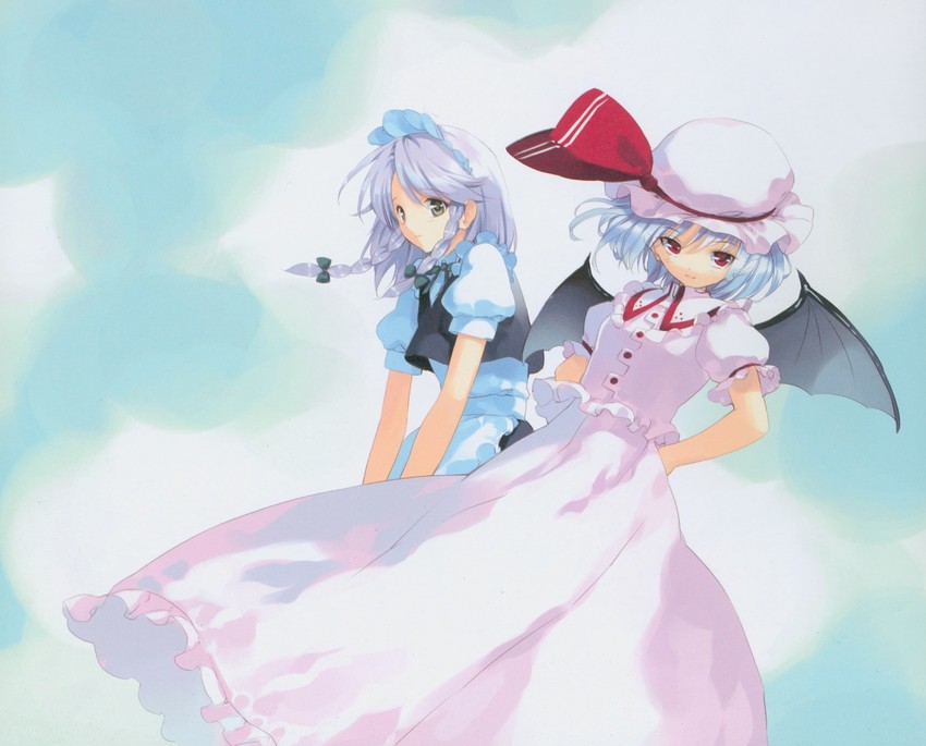 remilia scarlet and izayoi sakuya (touhou) drawn by ueda_ryou