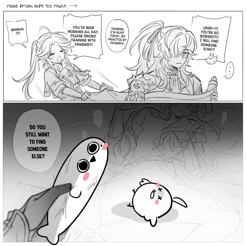 jing yuan and yanqing (honkai and 1 more) drawn by pon_(milk_tea)