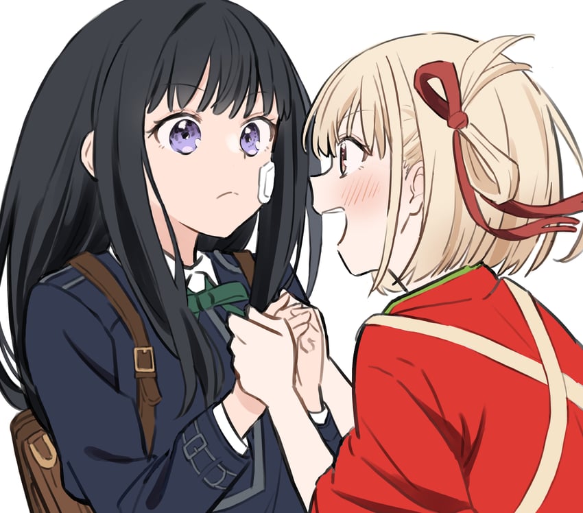 nishikigi chisato and inoue takina (lycoris recoil) drawn by souda_(soudaco1a)