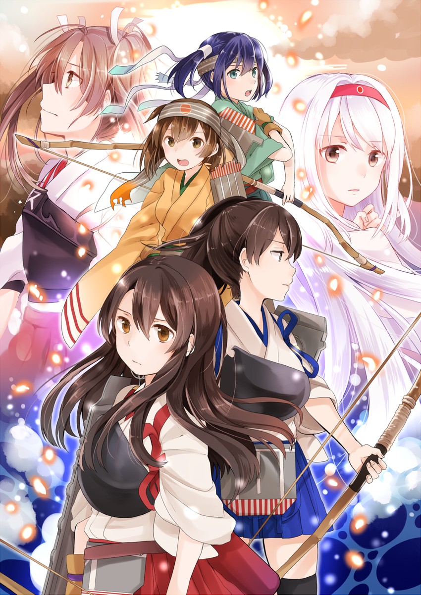kaga, akagi, zuikaku, shoukaku, souryuu, and 3 more (kantai collection) drawn by yunamaro
