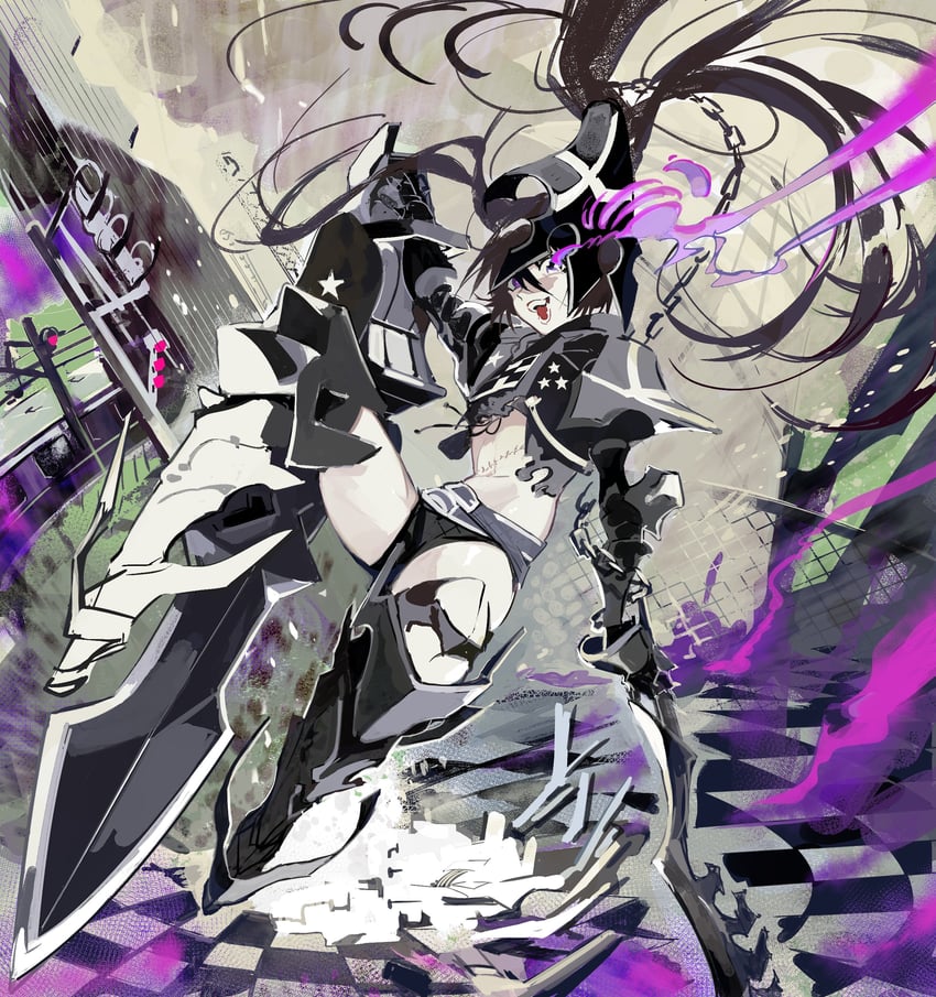 insane black rock shooter (black rock shooter) drawn by kohiu