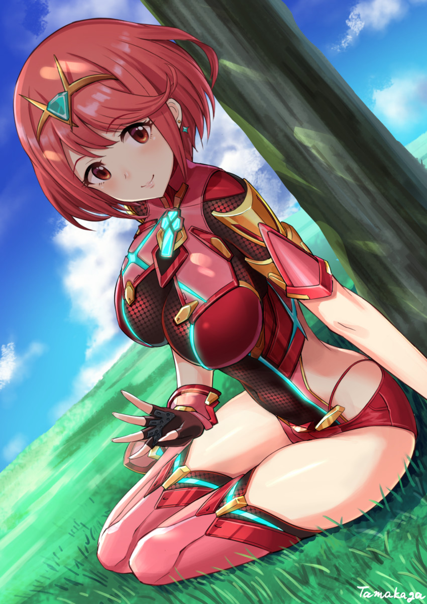pyra (xenoblade chronicles and 1 more) drawn by tamakaga