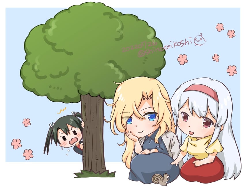 shoukaku, zuikaku, and hornet (kantai collection) drawn by orikoshi_shino