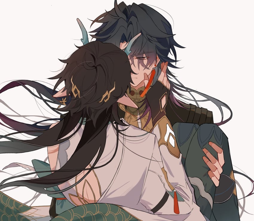dan heng and blade (honkai and 1 more) drawn by komugiko_414