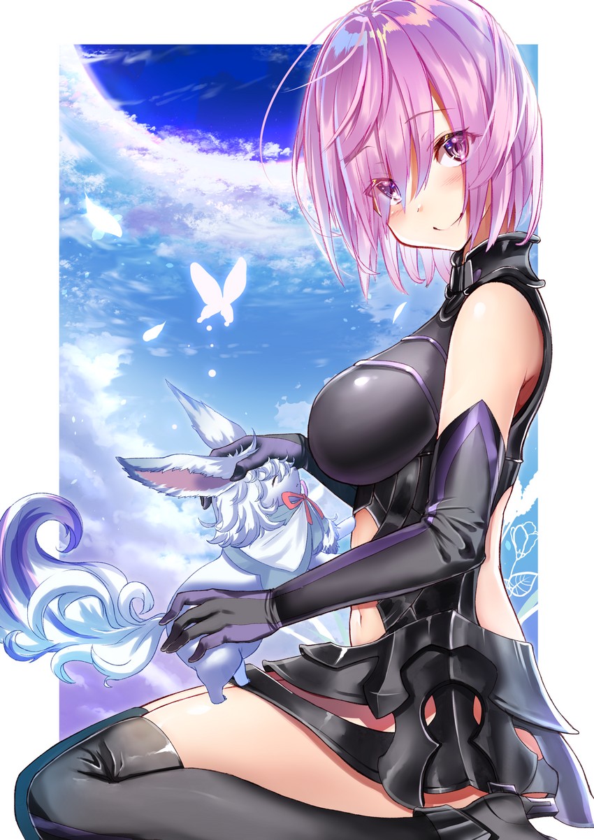 mash kyrielight and fou (fate and 1 more) drawn by felnemo