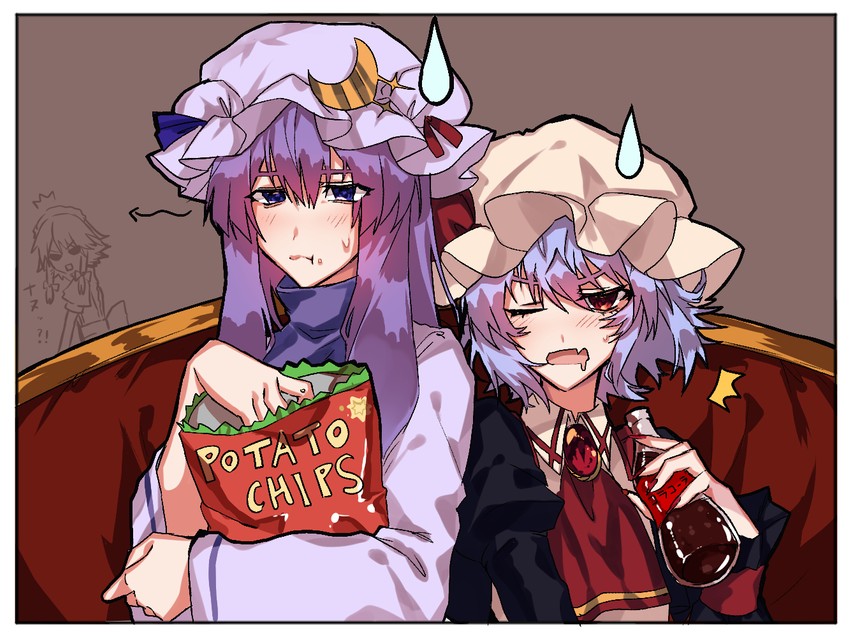 remilia scarlet, izayoi sakuya, and patchouli knowledge (touhou and 1 more) drawn by himadera