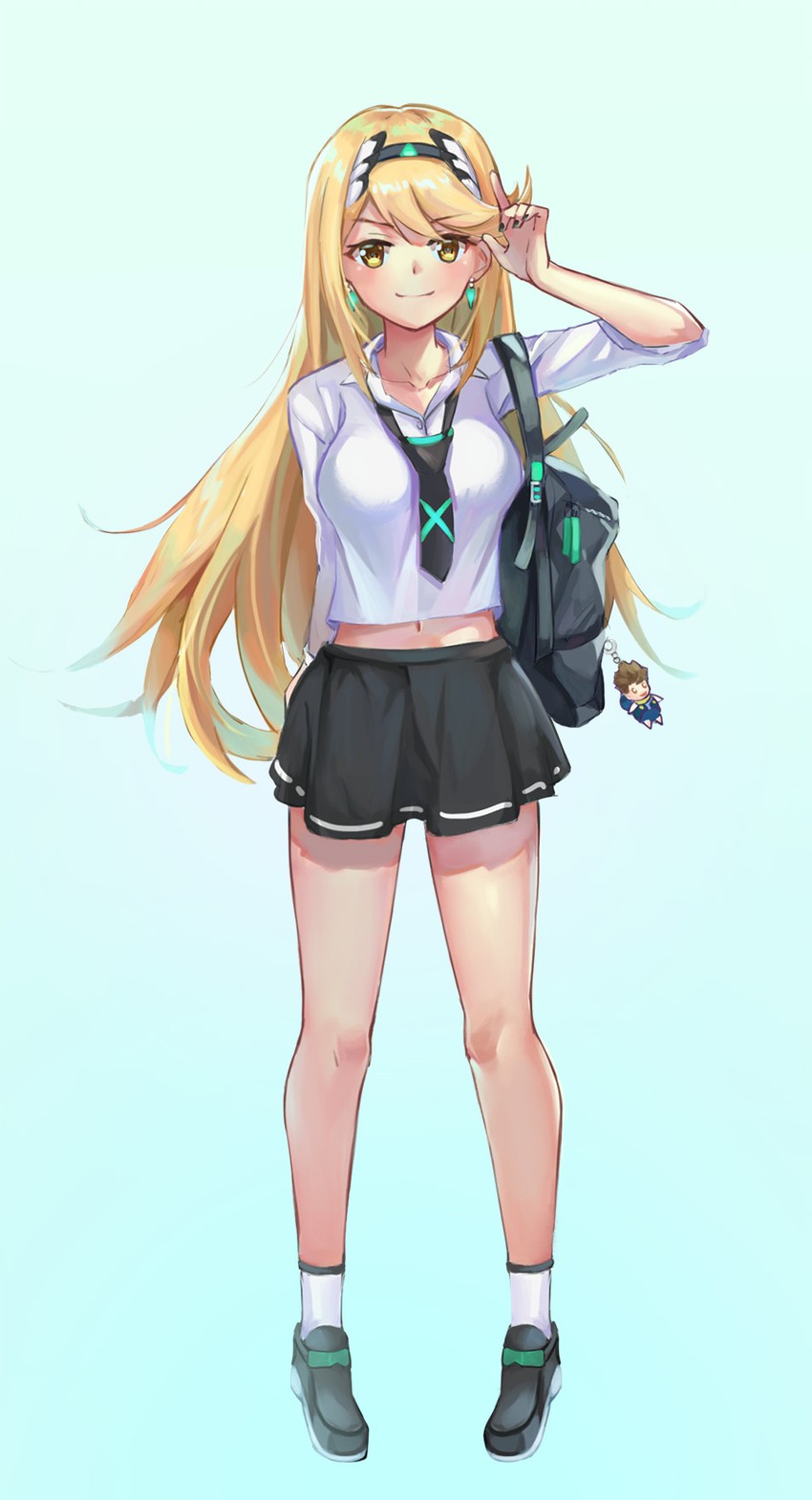mythra and rex (xenoblade chronicles and 1 more) drawn by kiiro_kimi