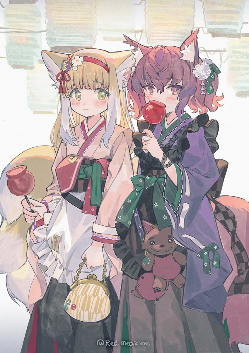 suzuran, shamare, and morte (arknights) drawn by red_medicine