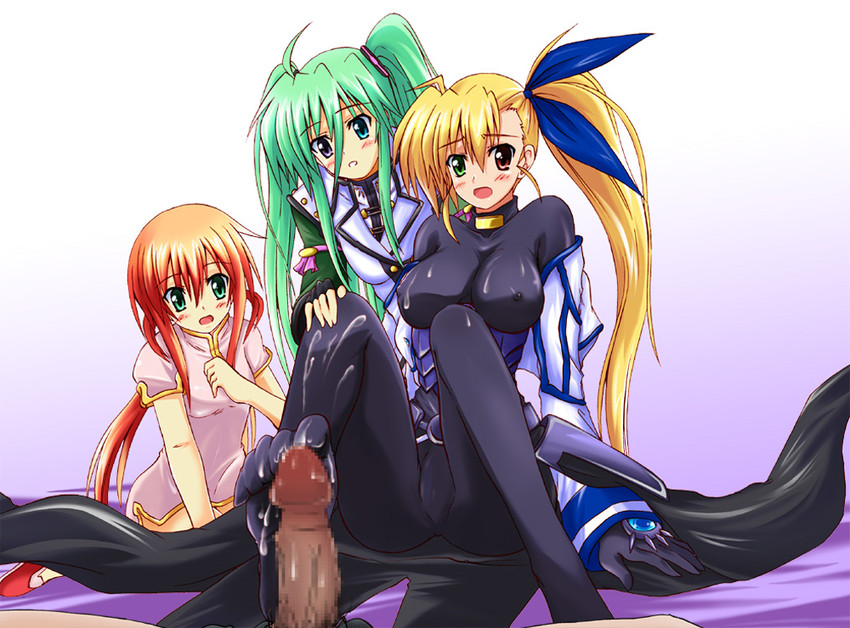 vivio, einhard stratos, and ixveria (lyrical nanoha and 1 more) drawn by sakazaki_akira