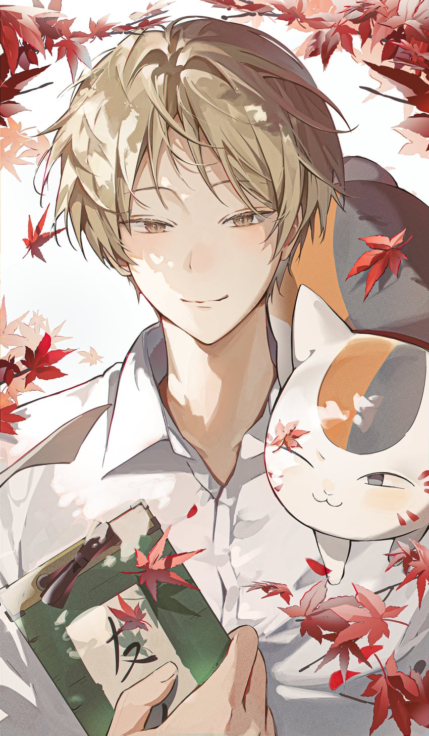 natsume takashi and nyanko-sensei (natsume yuujinchou) drawn by myanya