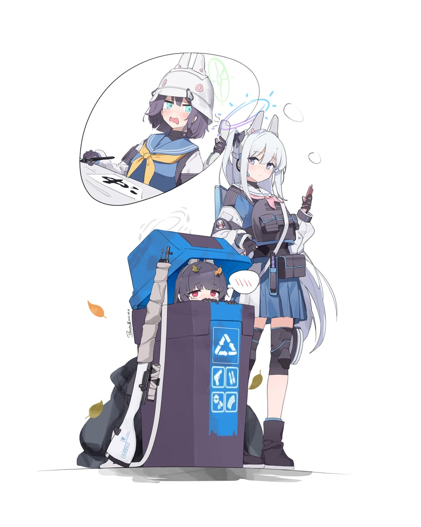 miyu, miyako, and saki (blue archive) drawn by mark_jin